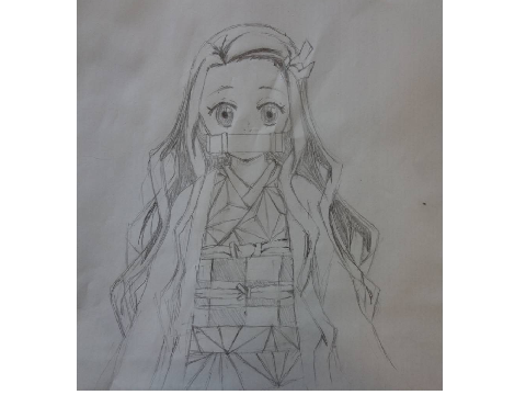 禰豆子書いてみた
