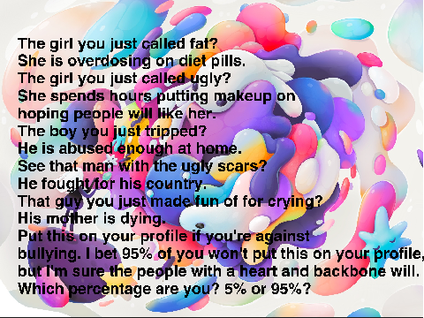 Stop The Bullying! Right now peeps