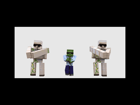 Minecraft Mob Party ~ merged .gifs