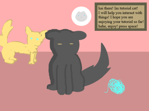 cat animation with interactive stuff