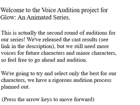 [OPEN] Voice Auditions for Glow: An Animated Series by poppyeds and shakarri-neri remix