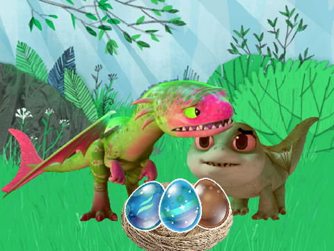 max and mortica with their eggs