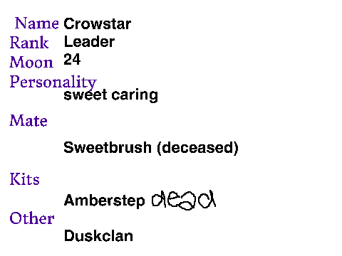 Temeplate for Dusk Clan Crowstar