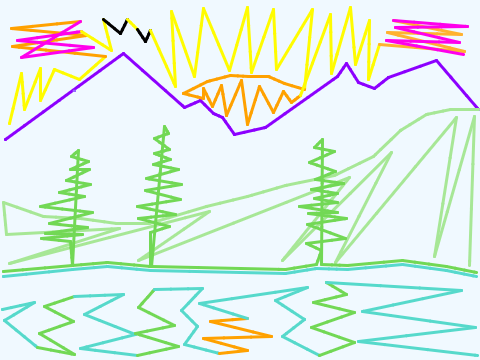 Pen Art - Serene Mountainscape