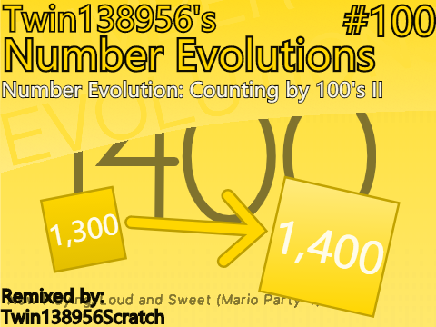 Number Evolution: Counting by 100's II [ 1,300 → 1,400 ] 