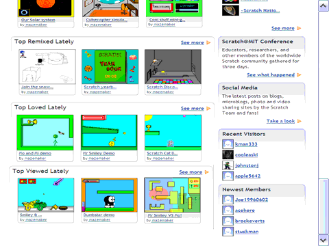 Scrolling webpage