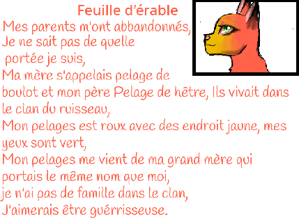 Ma description (Clan des Iris) Feuille d'érable