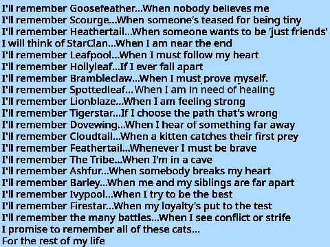 Warrior Cats Oath