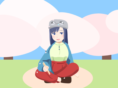 あしかちゃんお花見イラスト