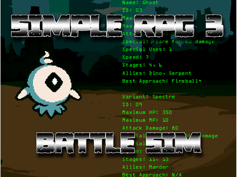 Simple RPG 3 Battle Simulator