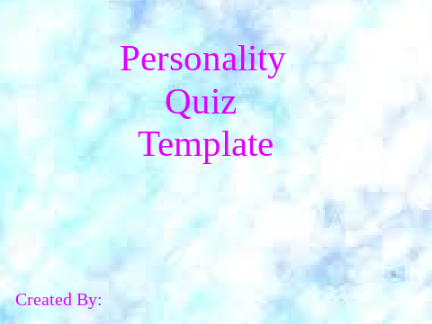 ✰Personality Quiz Template✰