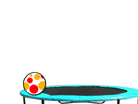Ball on trampoline fun