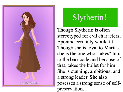 Sorting Les Mis Characters Into Hogwarts Houses