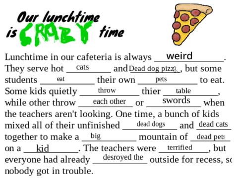 Mad Lib Contest Entry