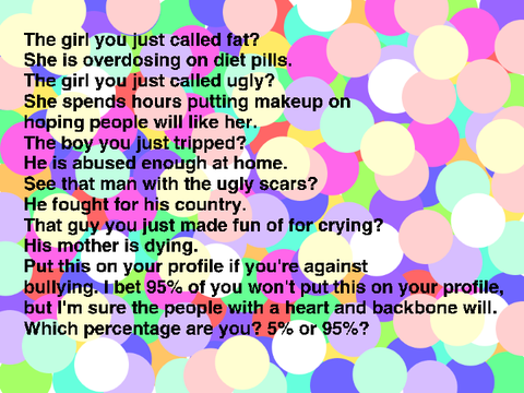 STOP BULLYING! It's wrong! 