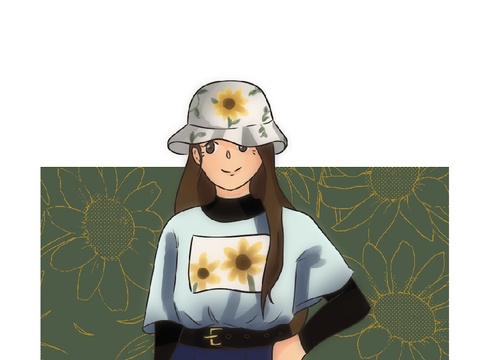 Bucket Hat Sunflower Girl 