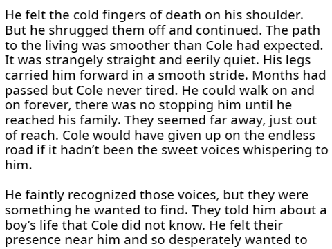 Coma (Level 2 Writng Competition Entry)