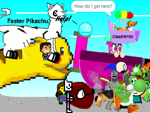 Add yourself running from/riding on a giant Pikachu!