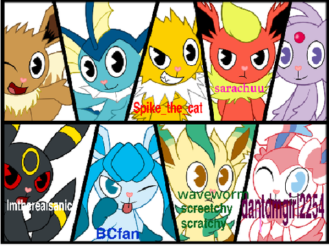 Sign your name beside ur favorite eeveelution!