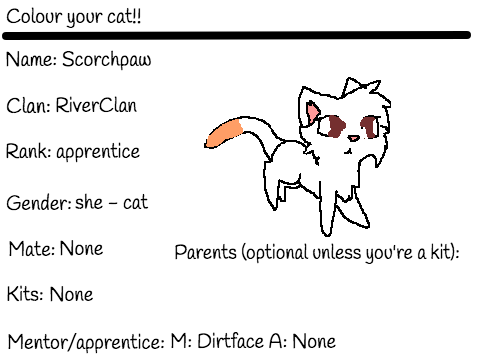 The Three Clans Sign - Up: Scorchpaw