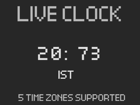 Live Clock (with 5 added time zones)