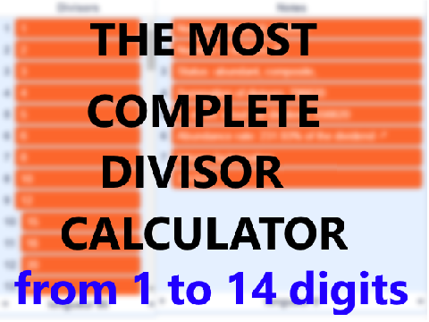 DIVISOR & FACTOR CALCULATOR