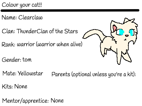The Three Clans Sign - Up: Clearclaw