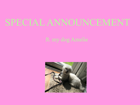 SPECIAL ANNOUNCEMENT :D (ft. my dog Amelie)