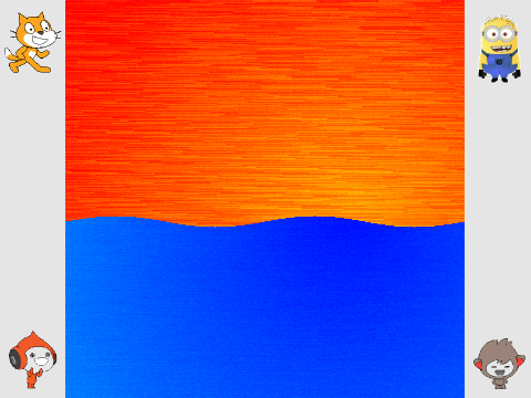 Sunset over the Sea (1 Line Challenge - 100% pen/math) 