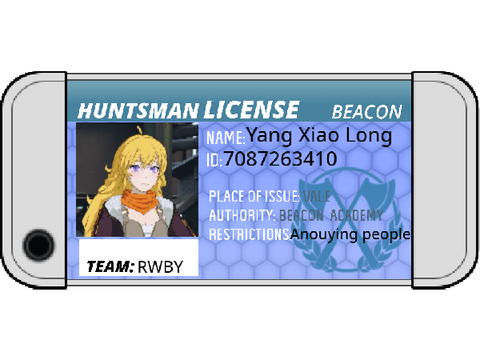 RWBY Yang's Huntress profile