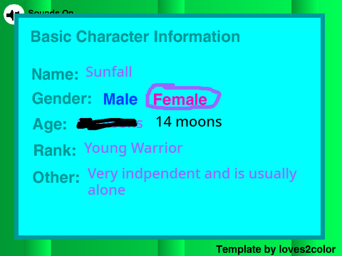 Warriors RPG fill out bio remix