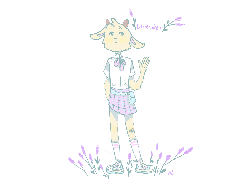 Lavender goat girl 