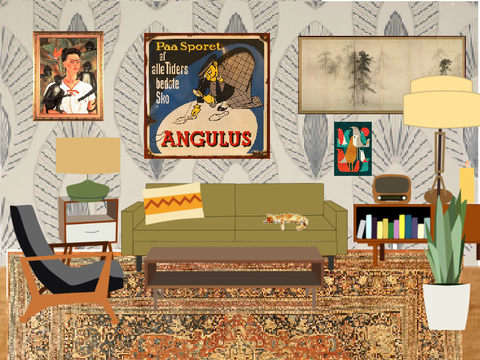 Living Room Design-In Vector
