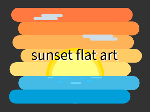 sunset flat art
