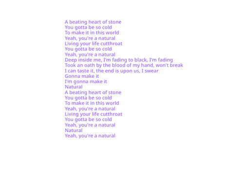 Lyrics to natural 