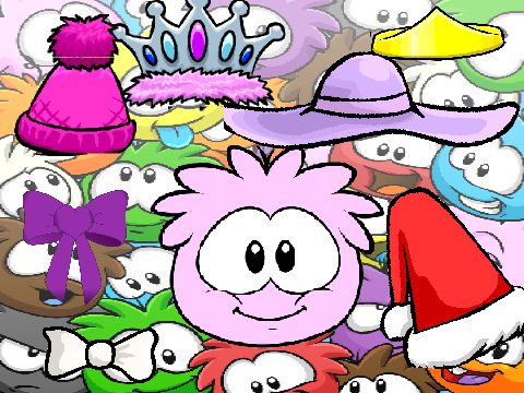 Club penguin dress up the pink puffle!!!!!