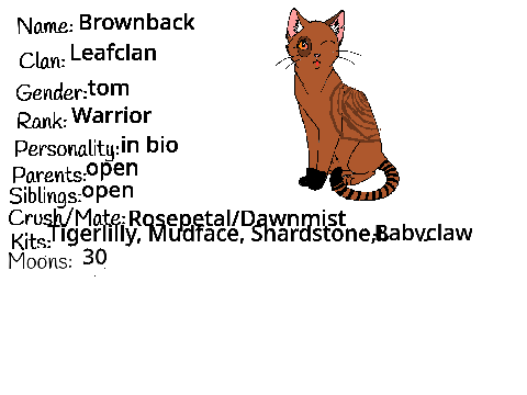 Warriors: Clans Of The Forest RP Brownback