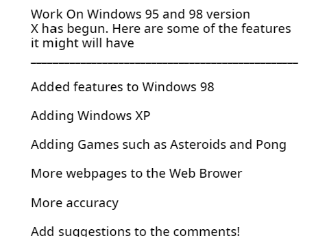 Windows 95 and 98 version X Update