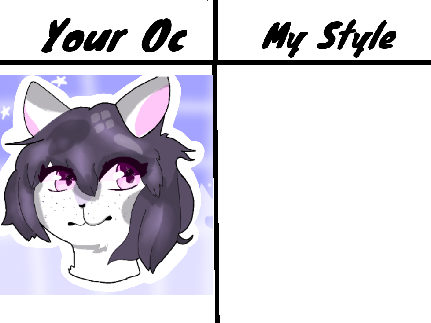 Put a picture of your oc and I'll draw it in my style! remix
