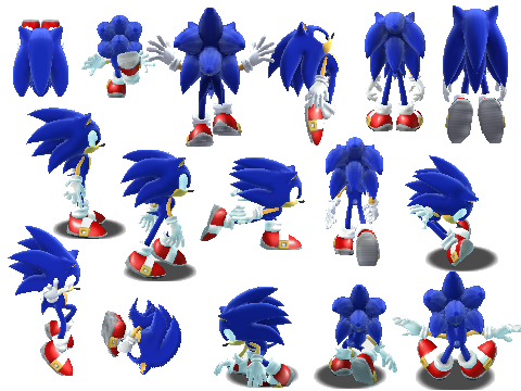 Sonic 3d Sprites centred