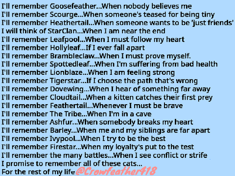 Warrior Cats Oath Crowfeather418