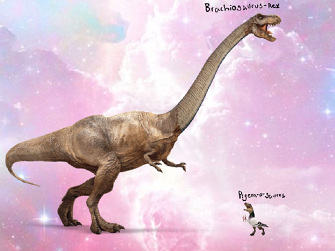 Brachiosaurus-Rex and the Pigeon-A-Saurus (some great photo shopping)