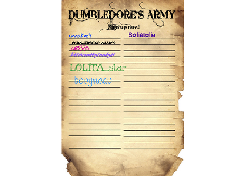 ⚡Dumbledore's Army Sign Up Sheet    remix