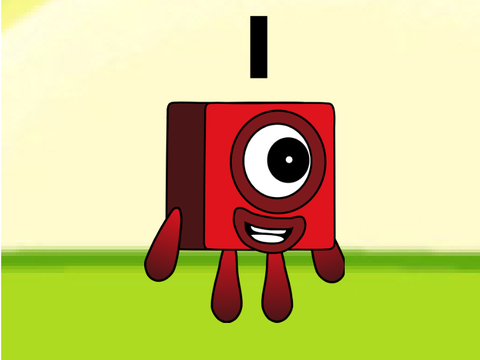 Numberblock 1 counts to 1
