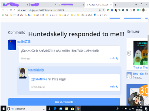Huntedskelly responded to me!