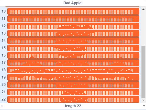 "Bad apple!!" Using List