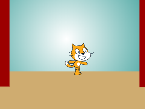 Add yourself doing the can can dance with Scratch cat!