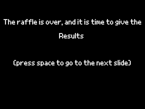Raffle results!