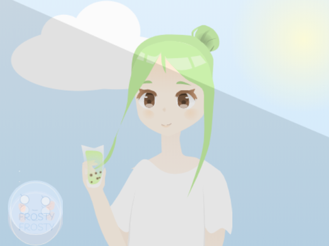 Green Tea Boba || Vector
