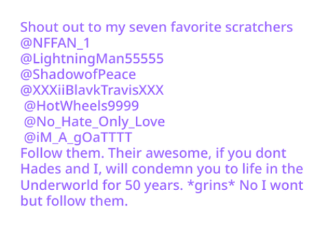 Shout out! Follow them. 